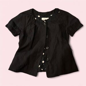 Loft Black Babydoll Peacoat Top
